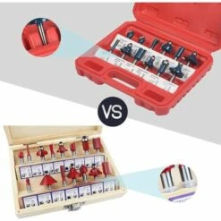 LANGRAY Fraises Defonceuse, 12 PCS Fraises à Rainurer Droites, Fraise De Rainure Set Cutter En Bois De Coupe Outil De Travail Du Bois(Bo?tier En Plastique) -Toupie Soldes 26864281 5