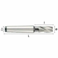 HEPYC Fraise Métal Cônique HSSE DIN845B Acier CM5 D. 50 X Lt. 200 X Lu. 75 Mm Q. DIN 228A