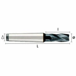 HEPYC Fraise Métal Cônique HSSE DIN845B Acier CM3 D. 28 X Lt. 147 X Lu. 45 Mm Q. DIN 228A