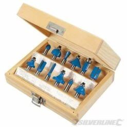 SILVERLINE Fraises à Défoncer TCT 8 Mm, 12 Pcs, 8 Mm