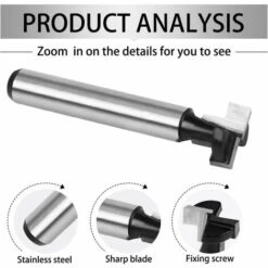 BRIDAY 8mm Fraise En Rainure En T, Routeur à Rainure En T Forme Routeur Bits, 3Pcs (7.93/9.52/12.7mm) Queue De Fraise Avec Lame Fraises à Bois Pour Outils électriques Outil De Menuiserie 9 BRIDAY 8mm Fraise En Rainure En T, Routeur à Rainure En T Forme Routeur Bits, 3Pcs (7.93/9.52/12.7mm) Queue De Fraise Avec Lame Fraises à Bois Pour Outils électriques Outil De Menuiserie -Toupie Soldes 28492155 3
