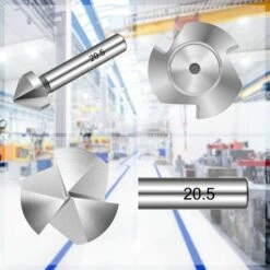 Perle Rare Dispositif De Chanfreinage En Acier à Grande Vitesse Fraise à Bois Fraise à Fraiser Kit D'ouvreur De Trou De Forage Fraise à Bois Fraise à Fraiser Ouvre-trou à Chanfreiner Naturel 6 Pièces à Trois Lames -Toupie Soldes 29868504 4