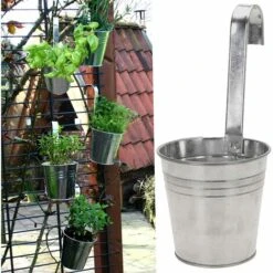 FAVSON Pots Suspendus Balcon Pot De Fleur Pot De Balcon Suspendu Pot De Plante Ă  Suspendre Pot Ă  Suspendre (Ensemble De 4) -Toupie Soldes 30647672 5