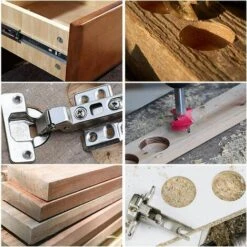 AIDUCHO Fraises Defonceuse, 15 Mm Jeu De Forets à Positionnement Ajustable, Scie Trépan Au Carbure Cémenté Avec Butée De Profondeur (Plage De Profondeur 10~40 Mm) -Toupie Soldes 32752426 4