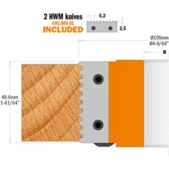 CMT ORANGE TOOLS 694.008.50 PORTE-OUTIL BOUVETAGE DENTS DE SCIE HW Z2 D=105X49,6X50 -Toupie Soldes 3414394 3