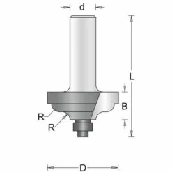 HIKOKI 754114 - Coupe Pour Arbre Profilé 8mm Diam 34.9mm Prof 13.5mmlong 52 Mm De Rayon 4.8mm -HM