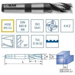 IZAR 45968 - Gro Ière ébauche Conique Frai E H E8 % DIN845b-n Nz 14.00mm