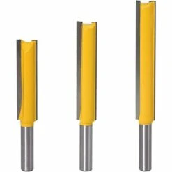 BETTERLIFE 8mm Jarret Jeu De Mors Droits Outils De Travail Du Bois De Fraise En Bois De Carbure 3 Pièces Mèches De Routeur Droites Extra Longues 8 * 1/2 * 50, 8 * 1/2 * 63, 8 * 1/2 * 76