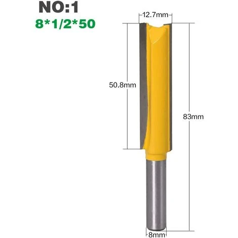BETTERLIFE 8mm Jarret Jeu De Mors Droits Outils De Travail Du Bois De Fraise En Bois De Carbure 3 Pièces Mèches De Routeur Droites Extra Longues 8 * 1/2 * 50, 8 * 1/2 * 63, 8 * 1/2 * 76 5 BETTERLIFE 8mm Jarret Jeu De Mors Droits Outils De Travail Du Bois De Fraise En Bois De Carbure 3 Pièces Mèches De Routeur Droites Extra Longues 8 * 1/2 * 50, 8 * 1/2 * 63, 8 * 1/2 * 76 – Image 3