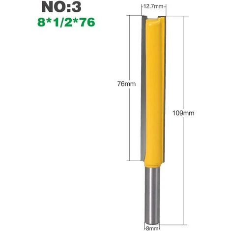 BETTERLIFE 8mm Jarret Jeu De Mors Droits Outils De Travail Du Bois De Fraise En Bois De Carbure 3 Pièces Mèches De Routeur Droites Extra Longues 8 * 1/2 * 50, 8 * 1/2 * 63, 8 * 1/2 * 76 7 BETTERLIFE 8mm Jarret Jeu De Mors Droits Outils De Travail Du Bois De Fraise En Bois De Carbure 3 Pièces Mèches De Routeur Droites Extra Longues 8 * 1/2 * 50, 8 * 1/2 * 63, 8 * 1/2 * 76 – Image 5
