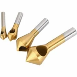 SUN FLOWER 4 Pièces De Foret De Chanfreinage Foret Conique D'ébavurage Adapté Au Bois Aluminium Plastique, Doré -Toupie Soldes 37657155 5