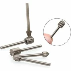 ABCRITAL 20 Pcs Hss Fraises Rotatives, Fraise Diamant, Fraise Bois Avec 3Mm Tige Pour Dremel, Accessoires Dremel Outil Rotatif Pour Bricolage Menuiserie, Gravure - Argent -Toupie Soldes 39922428 5