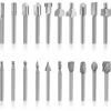 VERSAILLESFR HSS Fraises à Défoncer, 20Pcs 3mm 1/8" Fraises Acier Rapide Fraises à Bois Kit D'Accessoires Fraises à Défoncer Pour Outil Multifonction Rotatif Pour Dremel Foredom Proxxon Rotatif Outil