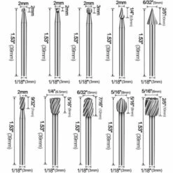 VERSAILLESFR HSS Fraises à Défoncer, 20Pcs 3mm 1/8" Fraises Acier Rapide Fraises à Bois Kit D'Accessoires Fraises à Défoncer Pour Outil Multifonction Rotatif Pour Dremel Foredom Proxxon Rotatif Outil -Toupie Soldes 40504603 3