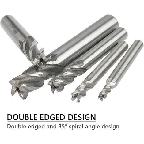 TANABATA 4 PCS Fraises Tours à Tige Droite HSS Fraise à 4 Dents Outil De Foret 6 TANABATA 4 PCS Fraises Tours à Tige Droite HSS Fraise à 4 Dents Outil De Foret – Image 4