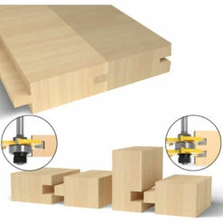 8mm Queue Langue Appariée Et Fraise De Rainure Betterlife， Set 3 Dents Forme T Cutter En Bois De Coupe Outil De Travail Du Bois -Toupie Soldes 43231718 3