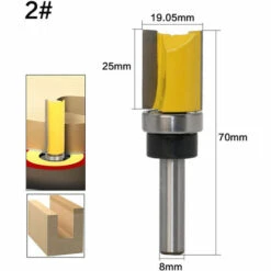 GUAZHUNIFR Fraise Pour Défonceuse Affleureuse Et Toupie Ensemble De Bits De Routeur De Modèle De Motif De Finition Embout De Garniture Affleurante à Queue Fraise à Bois, (8 Mm) Guazhuni 4 Pièces -Toupie Soldes 43480615 3