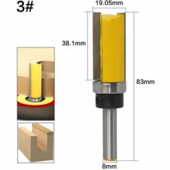 GUAZHUNIFR Fraise Pour Défonceuse Affleureuse Et Toupie Ensemble De Bits De Routeur De Modèle De Motif De Finition Embout De Garniture Affleurante à Queue Fraise à Bois, (8 Mm) Guazhuni 4 Pièces -Toupie Soldes 43480615 4