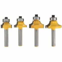 VERSAILLESFR 4PCS 6.35mm Queue Routeur De Arrondi Coin Rayon Rond De 7.92mm/6.35mm /4.76mm Et 3.18mm Outil De Bordure Pour Fraise à Bois -Versailles