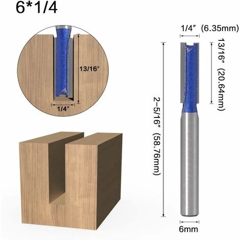 GUAZHUNIFR Tige De 6mm Fraise à Défoncer Fraise Droite Avec Tranchants En Carbure Fraise à Menuiserie Outil De Woodworking Cutter Guazhuni 4Pcs 5 GUAZHUNIFR Tige De 6mm Fraise à Défoncer Fraise Droite Avec Tranchants En Carbure Fraise à Menuiserie Outil De Woodworking Cutter Guazhuni 4Pcs – Image 3