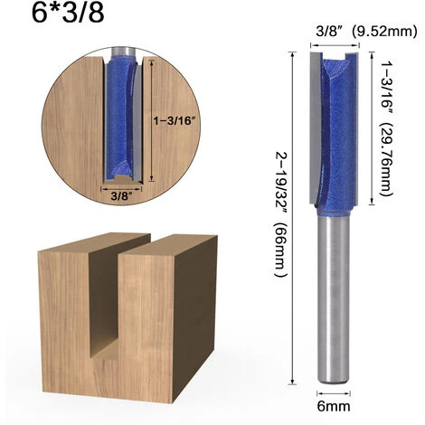 GUAZHUNIFR Tige De 6mm Fraise à Défoncer Fraise Droite Avec Tranchants En Carbure Fraise à Menuiserie Outil De Woodworking Cutter Guazhuni 4Pcs 6 GUAZHUNIFR Tige De 6mm Fraise à Défoncer Fraise Droite Avec Tranchants En Carbure Fraise à Menuiserie Outil De Woodworking Cutter Guazhuni 4Pcs – Image 4