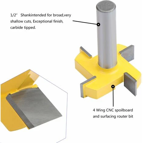 Fraises à Défoncer CNC Standard Pour Spoilboard - Fraise Aplatissante Pour Plaque - Tige De 1,27 Cm,Irisfr(1pcs) 7 Fraises à Défoncer CNC Standard Pour Spoilboard - Fraise Aplatissante Pour Plaque - Tige De 1,27 Cm,Irisfr(1pcs) – Image 5