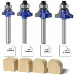 Fraises à Défoncer Rondes Avec Tige De 6 Mm,Irisfr,Lot De 4 -Toupie Soldes 50943433 2