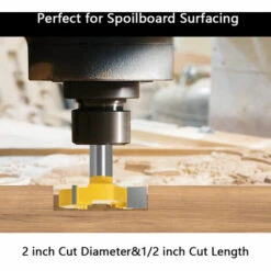 SUPERSELLER Fraise Pour Défonceuse, Affleureuse Et Toupie Spoilboard Surfaçage Routeur Bits 12mm Shank 3-Wings Dalle Aplatissement Routeur Bit Rabotage Bois Fraise Raboteuse Outil De Travail Du Bois, 12mm -Toupie Soldes 51244981 4