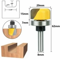VERSAILLESFR 8mm Bol Et Plateau Du Routeur Modèle Bit Fraise Moulin Extrémité Fond Rond Profond Outils Fraises Outils à Bois Fraisage 29mm Largeur,Versailles -Toupie Soldes 51607572 5