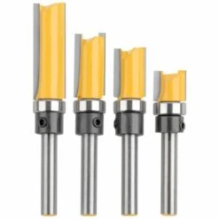 VERSAILLESFR Versailles Ensemble De Bits De Routeur De Modèle De Motif De Finition Embout De Garniture Affleurante à Queue De 6.2 Mm Fraise à Bois, Paquet De 4