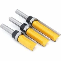 QERSTA 3Pcs 8mm Tige Fraise à Affleurer, Fraise à Araser Fraise à Copier Avec Roulement Supérieur, Outils De Fraisage De Menuiserie -Toupie Soldes 51901951 5