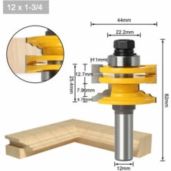 ELLE Routeur De Chemin De Fer En Verre à Poignée De 12mm Mèche à Bois Réversible Mèche à Bois