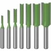 SUPERSELLER Fraise Pour Défonceuse, Affleureuse Et Toupie 7PCS Router Bits Set 6mm Shank 3 4 5 6 8 10 12mm Lame Diamètre Double Flûte Mèche Droite Pour Le Travail Du Bois Fraise Outil, Vert -Toupie Soldes 52503557 1