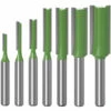 SUPERSELLER Fraise Pour Défonceuse, Affleureuse Et Toupie 7PCS Router Bits Set 6.35mm (1/4 Inch) Shank 3 4 5 6 8 10 12mm Diamètre De Lame Double Flûte Mèche Droite Pour Outil De Fraise à Bois, Vert -Toupie Soldes 52503558 1