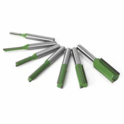 SUPERSELLER Fraise Pour Défonceuse, Affleureuse Et Toupie 7PCS Router Bits Set 6.35mm (1/4 Inch) Shank 3 4 5 6 8 10 12mm Diamètre De Lame Double Flûte Mèche Droite Pour Outil De Fraise à Bois, Vert -Toupie Soldes 52503558 2