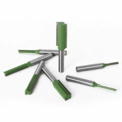 SUPERSELLER Fraise Pour Défonceuse, Affleureuse Et Toupie 7PCS Router Bits Set 6.35mm (1/4 Inch) Shank 3 4 5 6 8 10 12mm Diamètre De Lame Double Flûte Mèche Droite Pour Outil De Fraise à Bois, Vert -Toupie Soldes 52503558 5