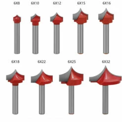 SUPERSELLER Fraise Pour Défonceuse, Affleureuse Et Toupie Routeur Bits Groove Point Couper Bord Rond 6mm Shank 8mm Lame Pour Outil De Fraise À Bois, 8mm -Toupie Soldes 53092202 5