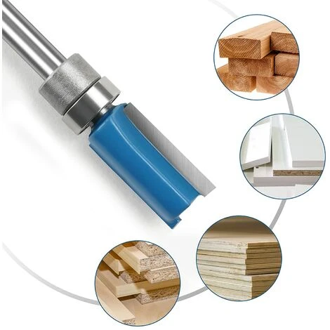 Betterlife Fraise Defonceuse Droite, 3PCS 1/4" Mèches De Routeur En Bois De Carbure, D'embouts Toupie à Finition Affleurante à Motif, Outil De Fraise Avec Roulement Supérieur Pour Menuisier Bricolage 6 Betterlife Fraise Defonceuse Droite, 3PCS 1/4" Mèches De Routeur En Bois De Carbure, D'embouts Toupie à Finition Affleurante à Motif, Outil De Fraise Avec Roulement Supérieur Pour Menuisier Bricolage – Image 4