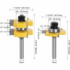 8mm Queue Langue Appariée Et Fraise De Rainure Set 3 Dents Forme T Cutter En Bois De Coupe Outil De Travail Du Bois -Triomphe -Toupie Soldes 54251273 2