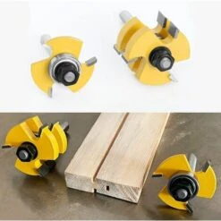 8mm Queue Langue Appariée Et Fraise De Rainure Set 3 Dents Forme T Cutter En Bois De Coupe Outil De Travail Du Bois -Triomphe -Toupie Soldes 54251273 3