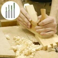 VERSAILLESFR 4 Pièces Fraise à Copier Avec Roulement SupéRieur Fraise à Toupie Droite à Tige Tige Fraise à Affleurer Fraise à Queue Droite Fraise à Bois Outils De Fraisage De Menuiserie Pour Le Travail Du Bois,Versailles -Toupie Soldes 54451407 3