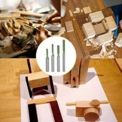 VERSAILLESFR 4 Pièces Fraise à Copier Avec Roulement SupéRieur Fraise à Toupie Droite à Tige Tige Fraise à Affleurer Fraise à Queue Droite Fraise à Bois Outils De Fraisage De Menuiserie Pour Le Travail Du Bois,Versailles -Toupie Soldes 54451407 5