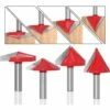 4Pcs Fraise à Rainurer Droit En V, 60° 90° 120° 150°, Queue De 8mm, Fraise à Bois 3D En V Fraise à Graver，Starlight -Toupie Soldes 54850989 1