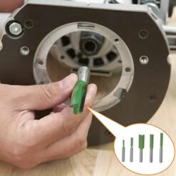 7 Pièces Fraise Droite Defonceuse, Mèches De Routeur à Queue De 6 Mm Fraise De Fraisage Avec Tranchants En Carbure Fraise, Pour Le Travail Du Bois (Vert)，Starlight -Toupie Soldes 54851020 3