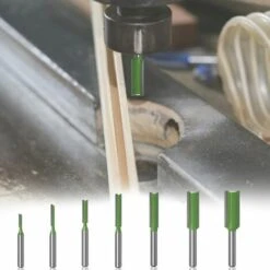 7 Pièces Fraise Droite Defonceuse, Mèches De Routeur à Queue De 6 Mm Fraise De Fraisage Avec Tranchants En Carbure Fraise, Pour Le Travail Du Bois (Vert)，Starlight -Toupie Soldes 54851020 4