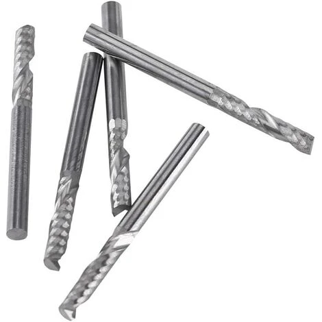 5pcs Fraise Au Carbure De Tungstène 3.175mm (1/8") Tige Seule Flûte Fraise CNC Fraises Rotatives Mis Peu,Starlight 5 5pcs Fraise Au Carbure De Tungstène 3.175mm (1/8") Tige Seule Flûte Fraise CNC Fraises Rotatives Mis Peu,Starlight – Image 3