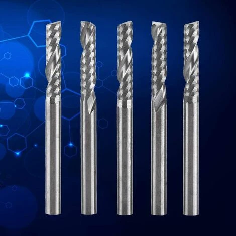 5pcs Fraise Au Carbure De Tungstène 3.175mm (1/8") Tige Seule Flûte Fraise CNC Fraises Rotatives Mis Peu,Starlight 6 5pcs Fraise Au Carbure De Tungstène 3.175mm (1/8") Tige Seule Flûte Fraise CNC Fraises Rotatives Mis Peu,Starlight – Image 4