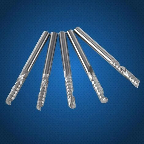 5pcs Fraise Au Carbure De Tungstène 3.175mm (1/8") Tige Seule Flûte Fraise CNC Fraises Rotatives Mis Peu,Starlight 7 5pcs Fraise Au Carbure De Tungstène 3.175mm (1/8") Tige Seule Flûte Fraise CNC Fraises Rotatives Mis Peu,Starlight – Image 5