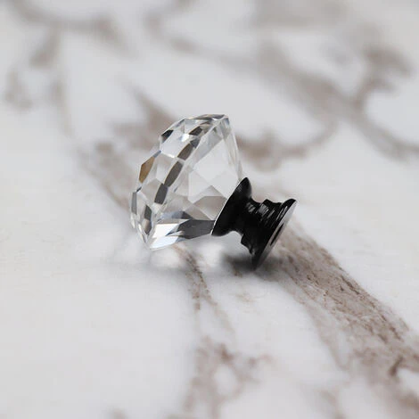 ELLE Boutons De Tiroir De Porte En Cristal - 10 Pièces 30MM Base Noire 4 ELLE Boutons De Tiroir De Porte En Cristal - 10 Pièces 30MM Base Noire – Image 2