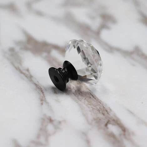 ELLE Boutons De Tiroir De Porte En Cristal - 10 Pièces 30MM Base Noire 5 ELLE Boutons De Tiroir De Porte En Cristal - 10 Pièces 30MM Base Noire – Image 3